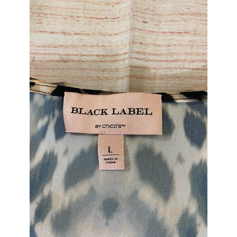 Chico's Black Label Women's Animal Print Long Sleeve Blouse - Large - Picture 4 of 9